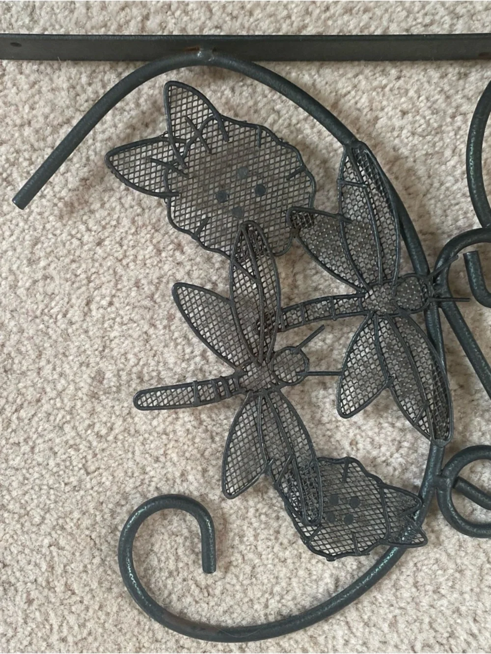 Set of 2 Metal Hanging Basket Wall Brackets Butterfly Flower Garden Planter Hook